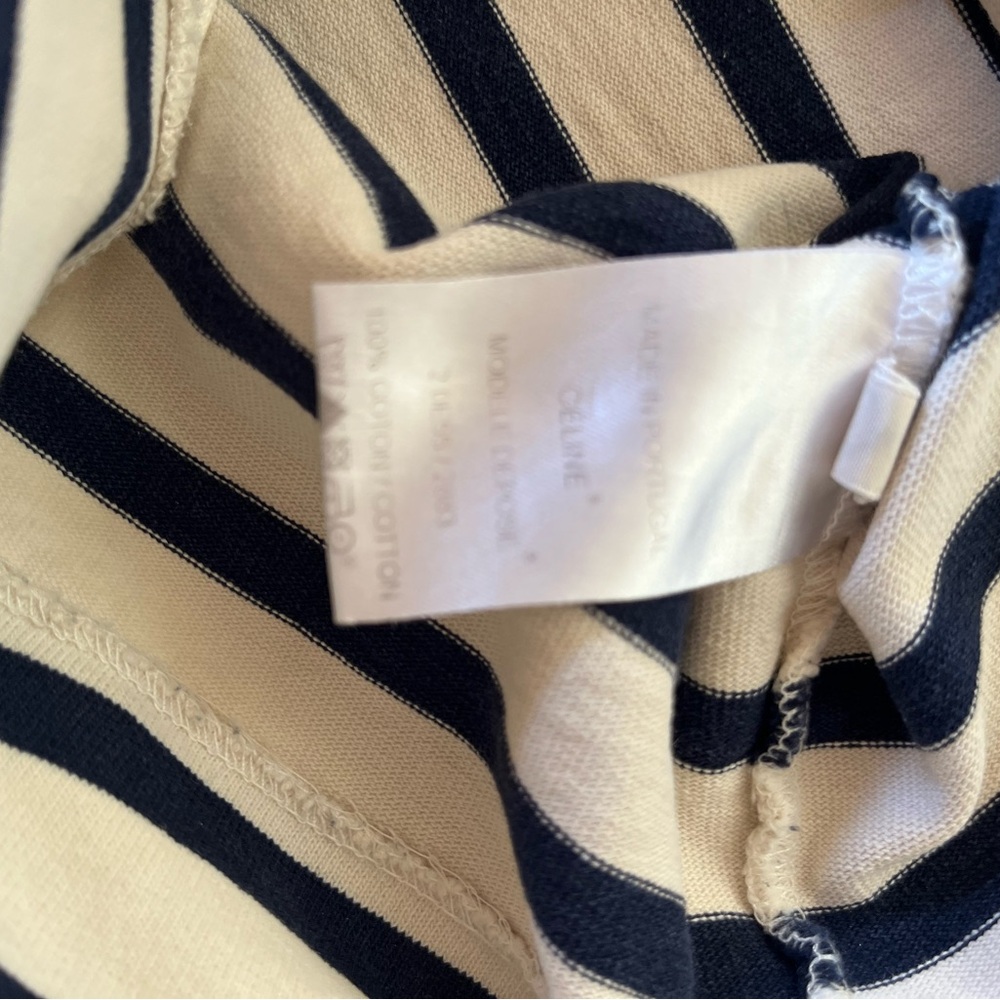 Celine Multi Blue & White Striped Long Sleeve Crew Neck Cotton Top Sz S. - Picture 7 of 9